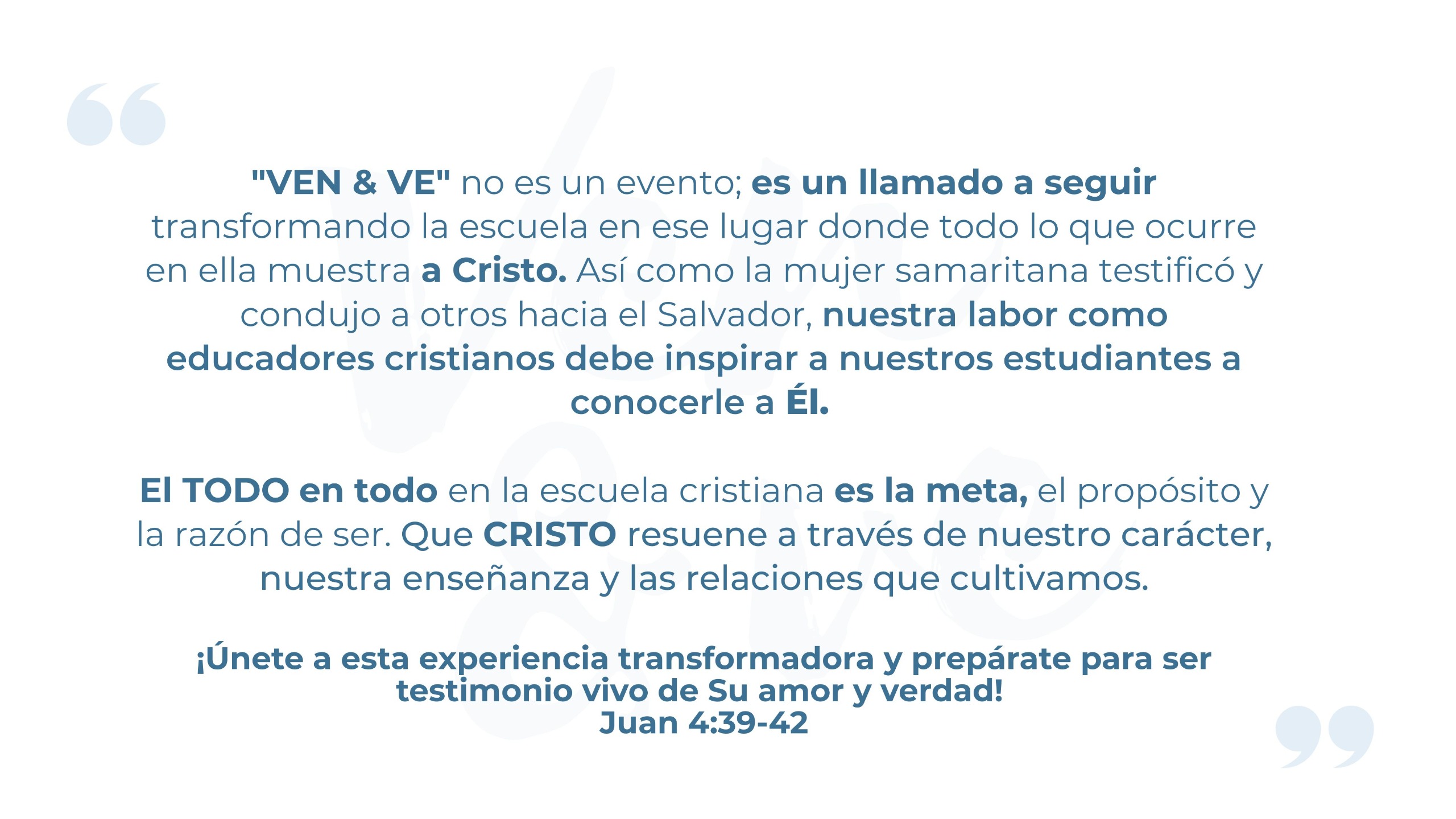 Texto sobre el evento Ven & Ve
